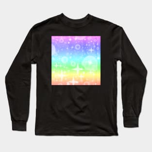 Kawaii Magical Soft Rainbow Twinkle Pattern Long Sleeve T-Shirt